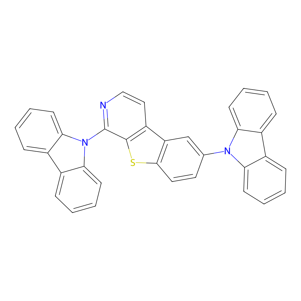 1,6-Di(9H-carbazol-9-yl)[1]-benzothieno[2,3-c]pyridine molecular structure, CAS 1235872-83-9