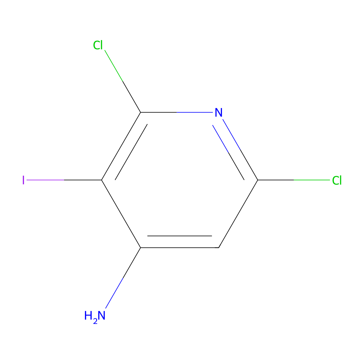 2,6-Dichloro-3-iodopyridin-4-amine molecular structure, CAS 1235873-11-6
