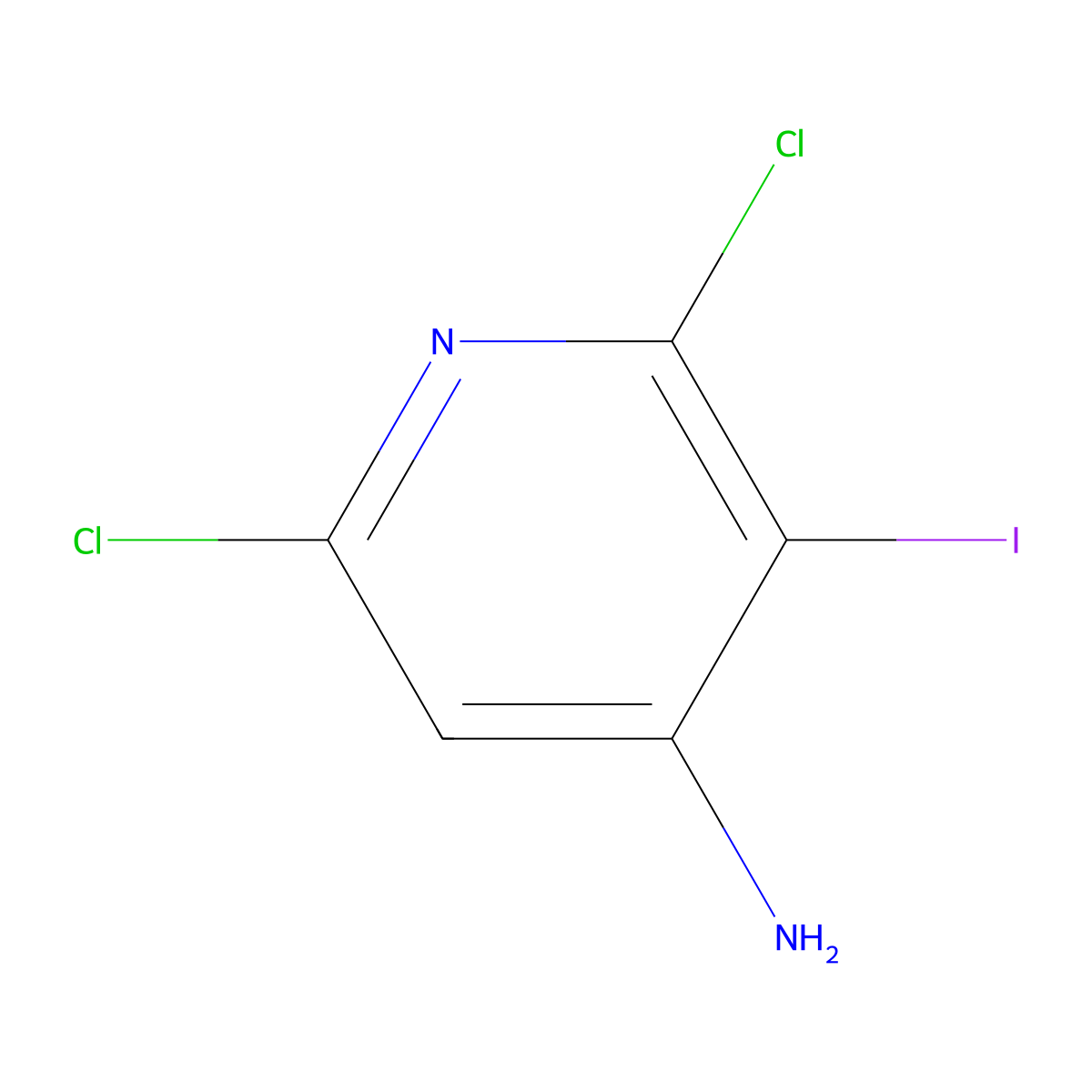 2,6-Dichloro-3-iodopyridin-4-amine molecular structure, CAS 1235873-11-6