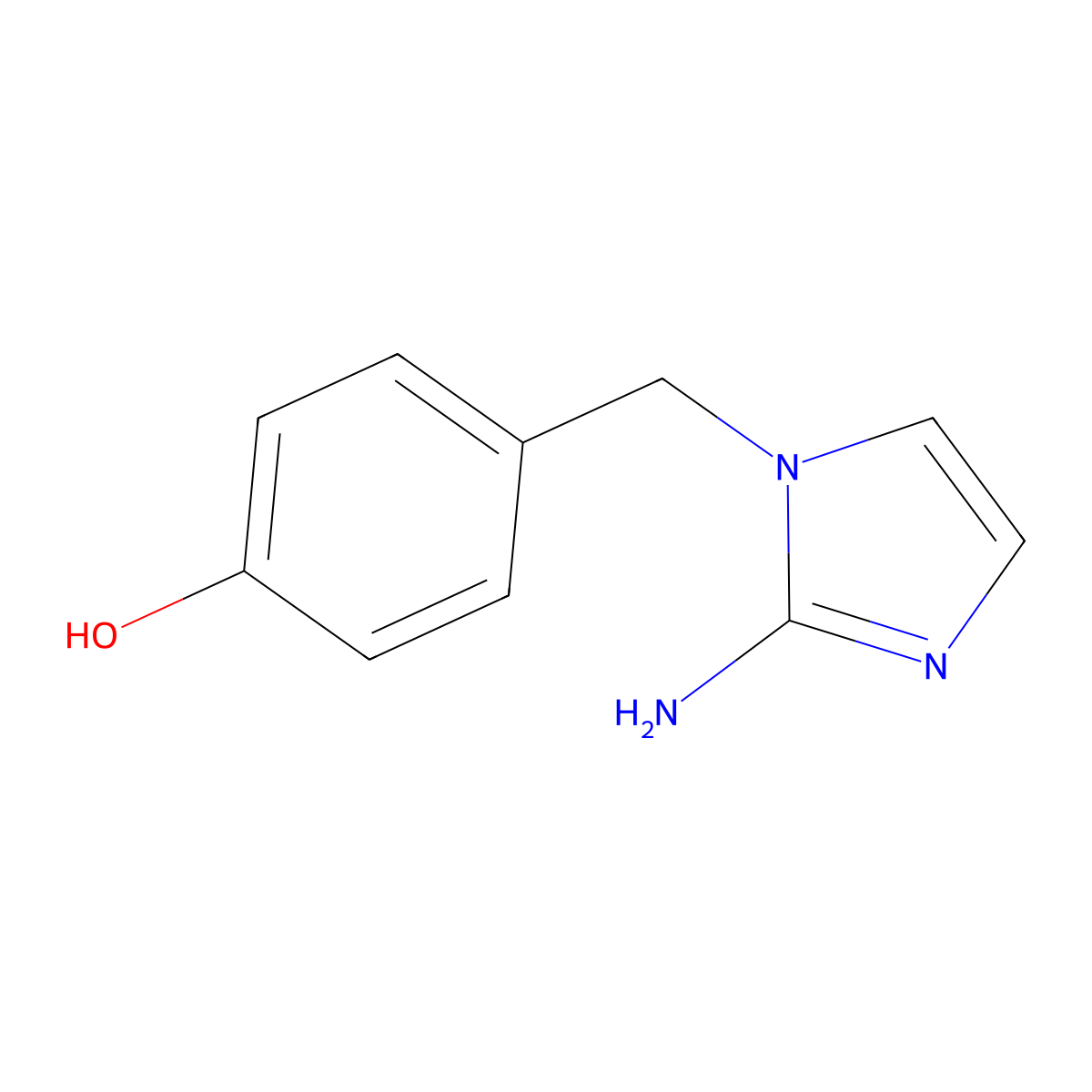 4-[(2-amino-1H-imidazol-1-yl)methyl]phenol molecular structure, CAS 123593-06-6