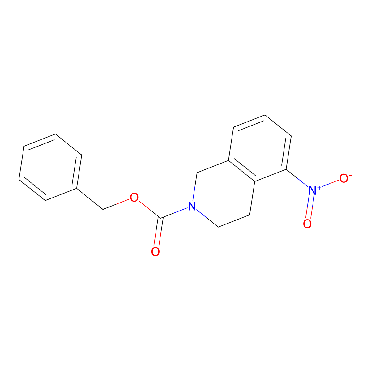 Benzyl 5-nitro-1,2,3,4-tetrahydroisoquinoline-2-carboxylate molecular structure, CAS 123594-06-9