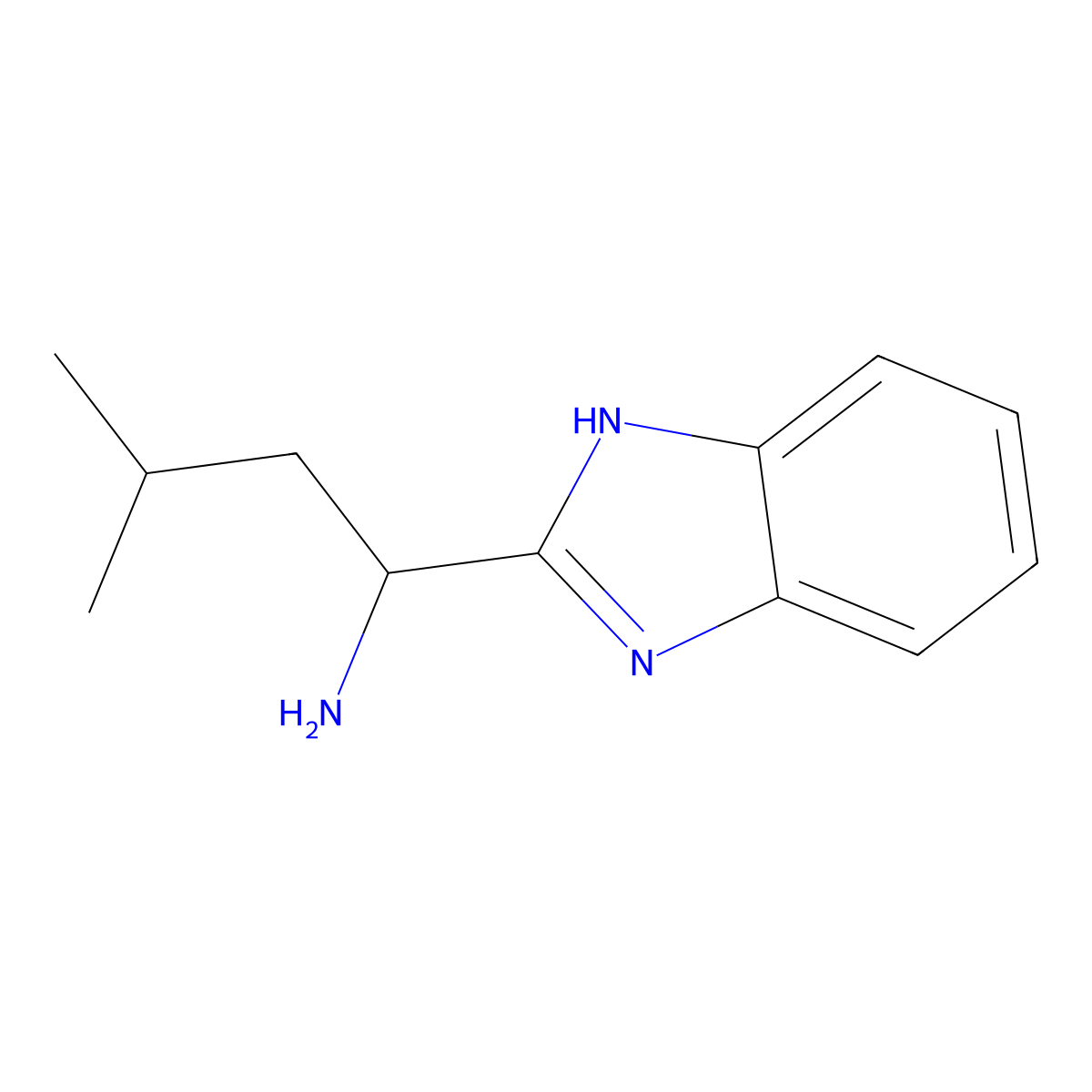 (R)-1-(1H-Benzimidazol-2-yl)-3-methylbutylamine molecular structure, CAS 1235960-36-7