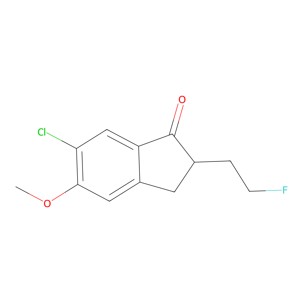 6-Chloro-2-(2-fluoroethyl)-5-methoxy-2,3-dihydroinden-1-one molecular structure, CAS 1235963-09-3