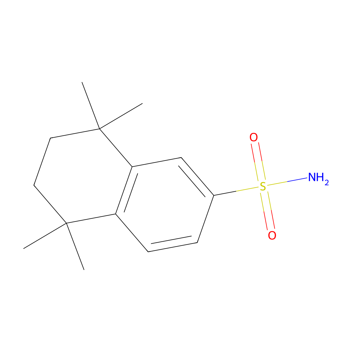 5,5,8,8-Tetramethyl-5,6,7,8-tetrahydronaphthalene-2-sulfonamide molecular structure, CAS 1235965-41-9