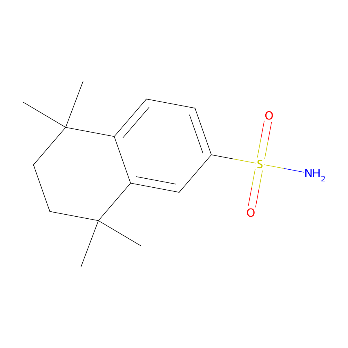 5,5,8,8-Tetramethyl-5,6,7,8-tetrahydronaphthalene-2-sulfonamide molecular structure, CAS 1235965-41-9