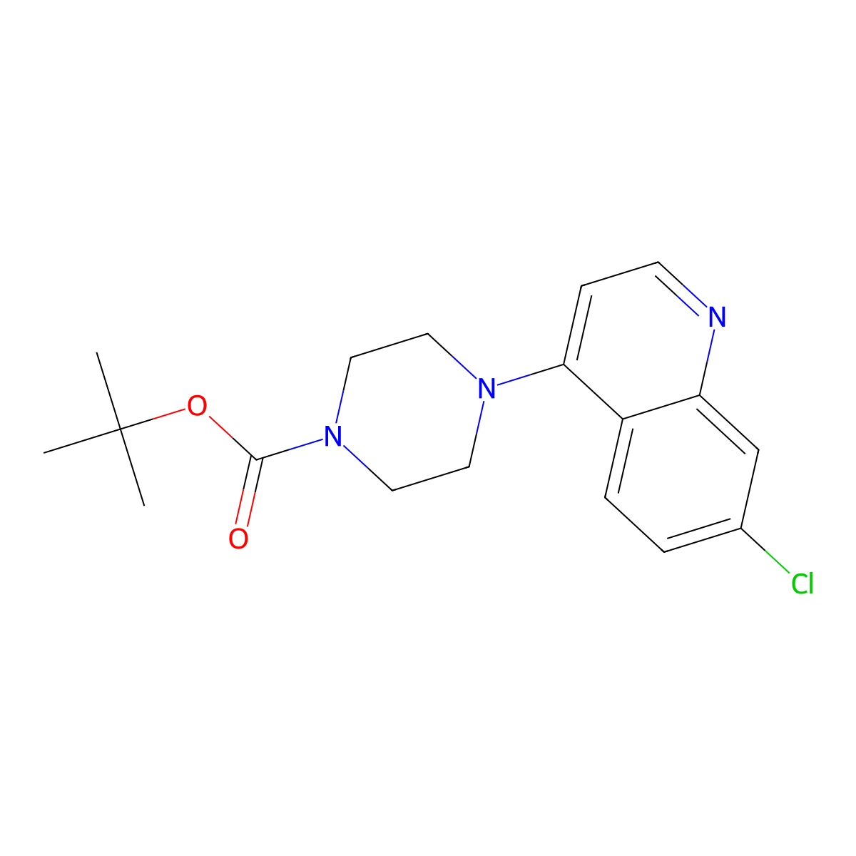 7-Chloro-4-(4-BOC-piperazino)quinoline molecular structure, CAS 1235972-74-3