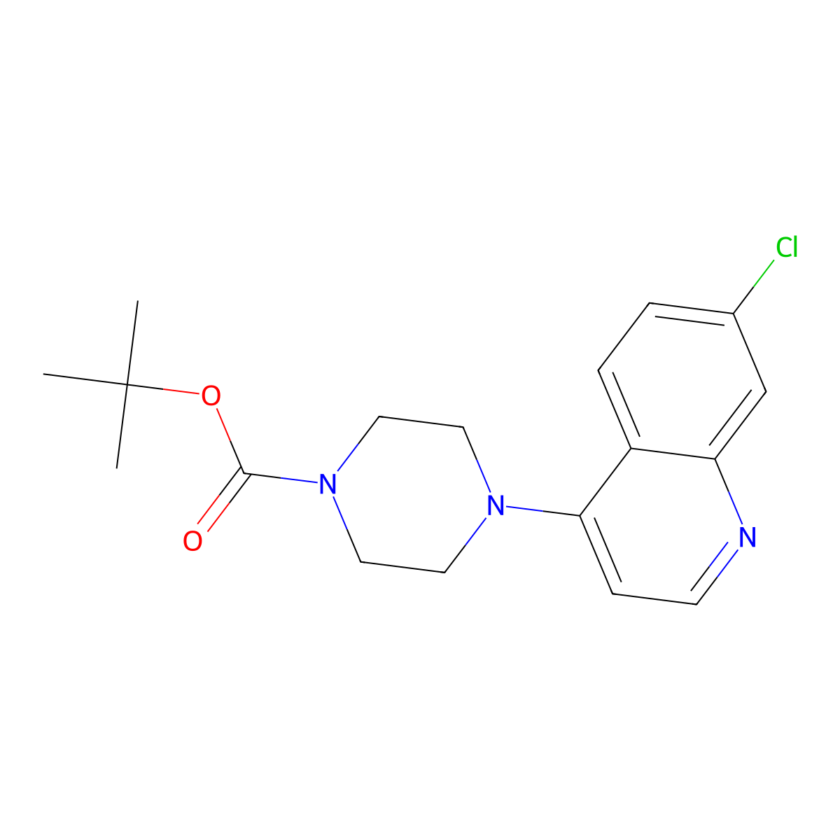 7-Chloro-4-(4-BOC-piperazino)quinoline molecular structure, CAS 1235972-74-3