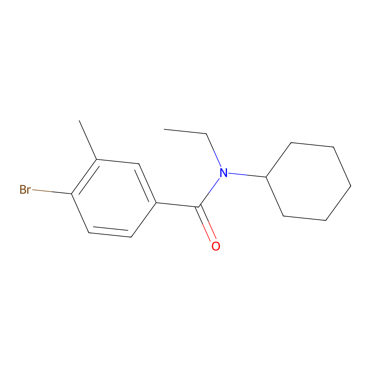 4-bromo-N-cyclohexyl-N-ethyl-3-methylbenzamide molecular structure, CAS 1235991-26-0