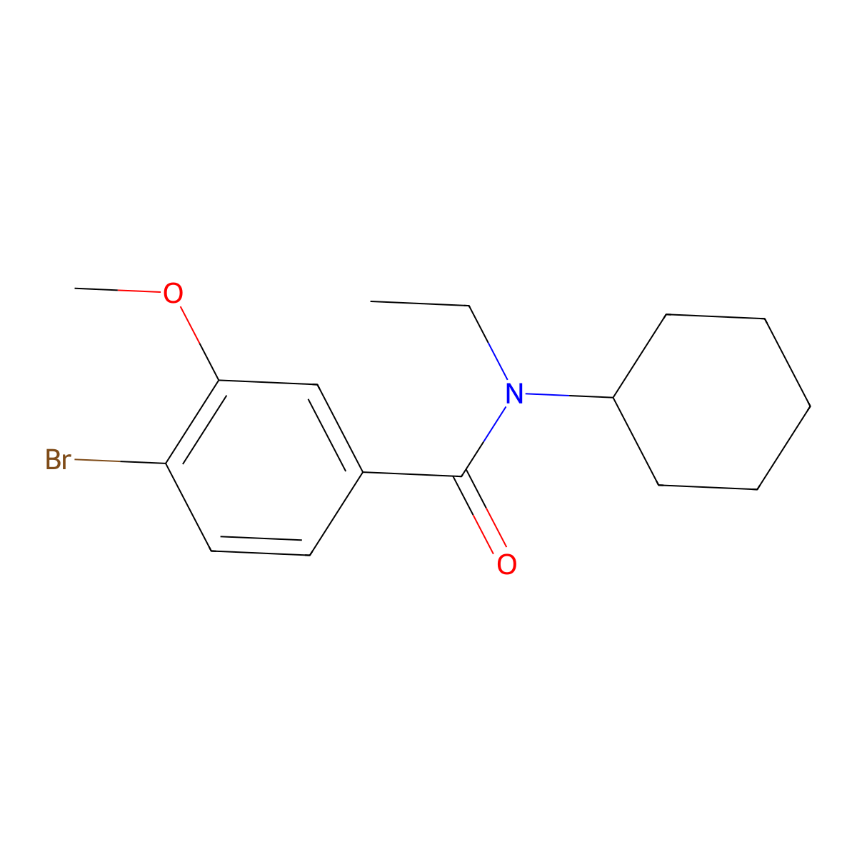 4-bromo-N-cyclohexyl-N-ethyl-3-methoxybenzamide molecular structure, CAS 1235991-27-1