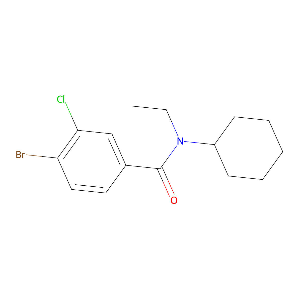 4-bromo-3-chloro-N-cyclohexyl-N-ethylbenzamide molecular structure, CAS 1235991-28-2