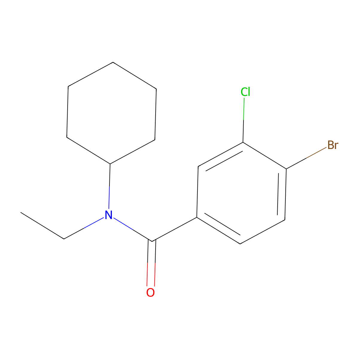 4-bromo-3-chloro-N-cyclohexyl-N-ethylbenzamide molecular structure, CAS 1235991-28-2