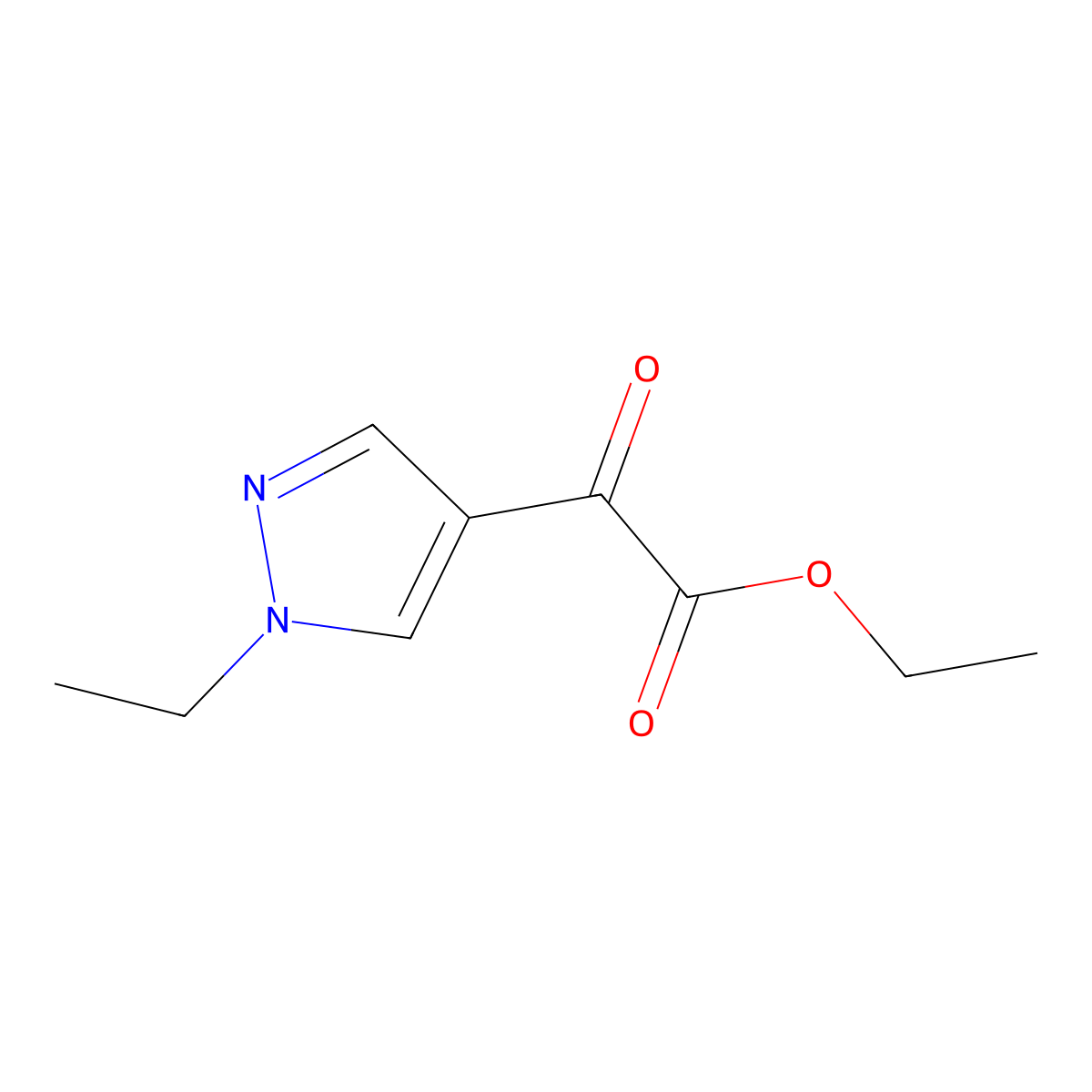 ethyl 2-(1-ethyl-1H-pyrazol-4-yl)-2-oxoacetate molecular structure, CAS 1235995-82-0