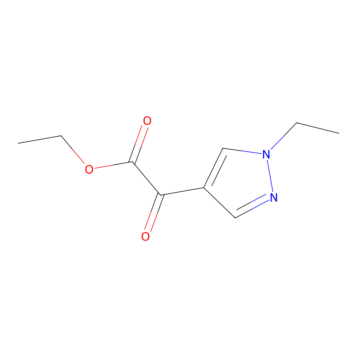 ethyl 2-(1-ethyl-1H-pyrazol-4-yl)-2-oxoacetate molecular structure, CAS 1235995-82-0