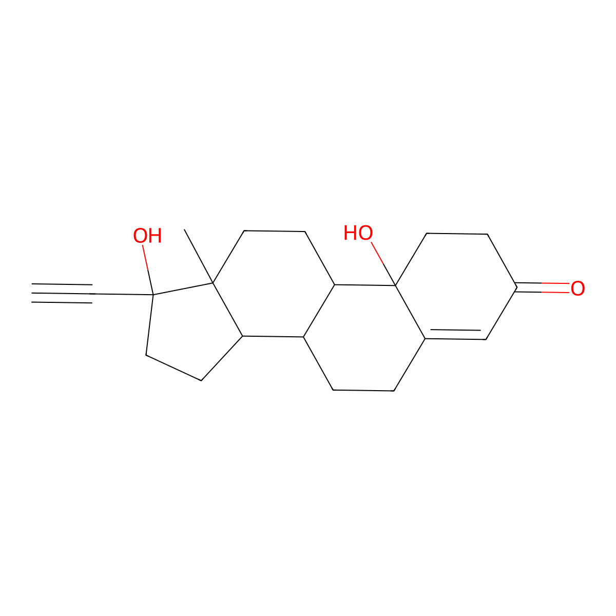 10beta-Hydroxy-19-norethisterone molecular structure, CAS 1236-00-6