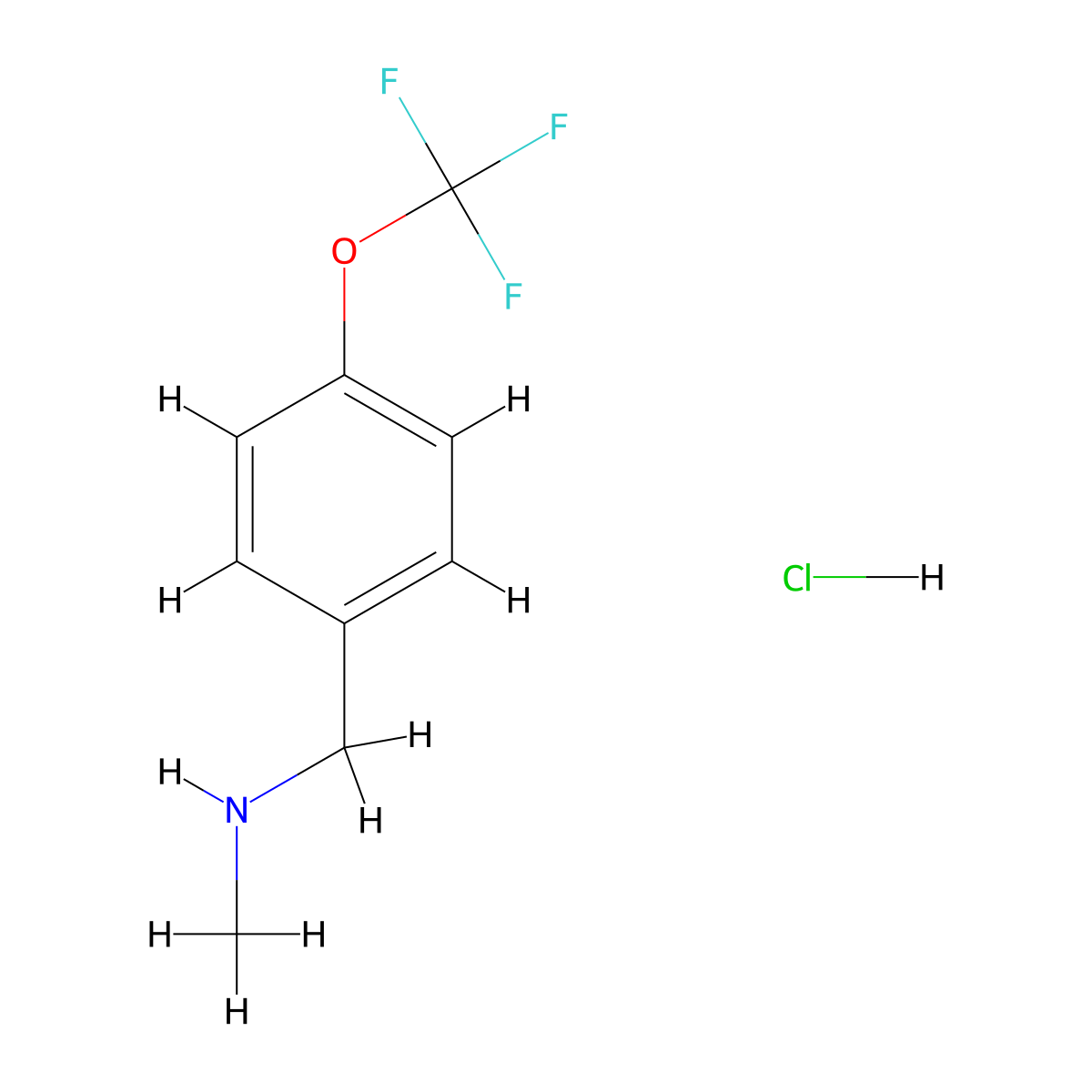 N-Methyl-1-(4-(trifluoromethoxy)phenyl)methanamine hydrochloride molecular structure, CAS 1236000-51-3