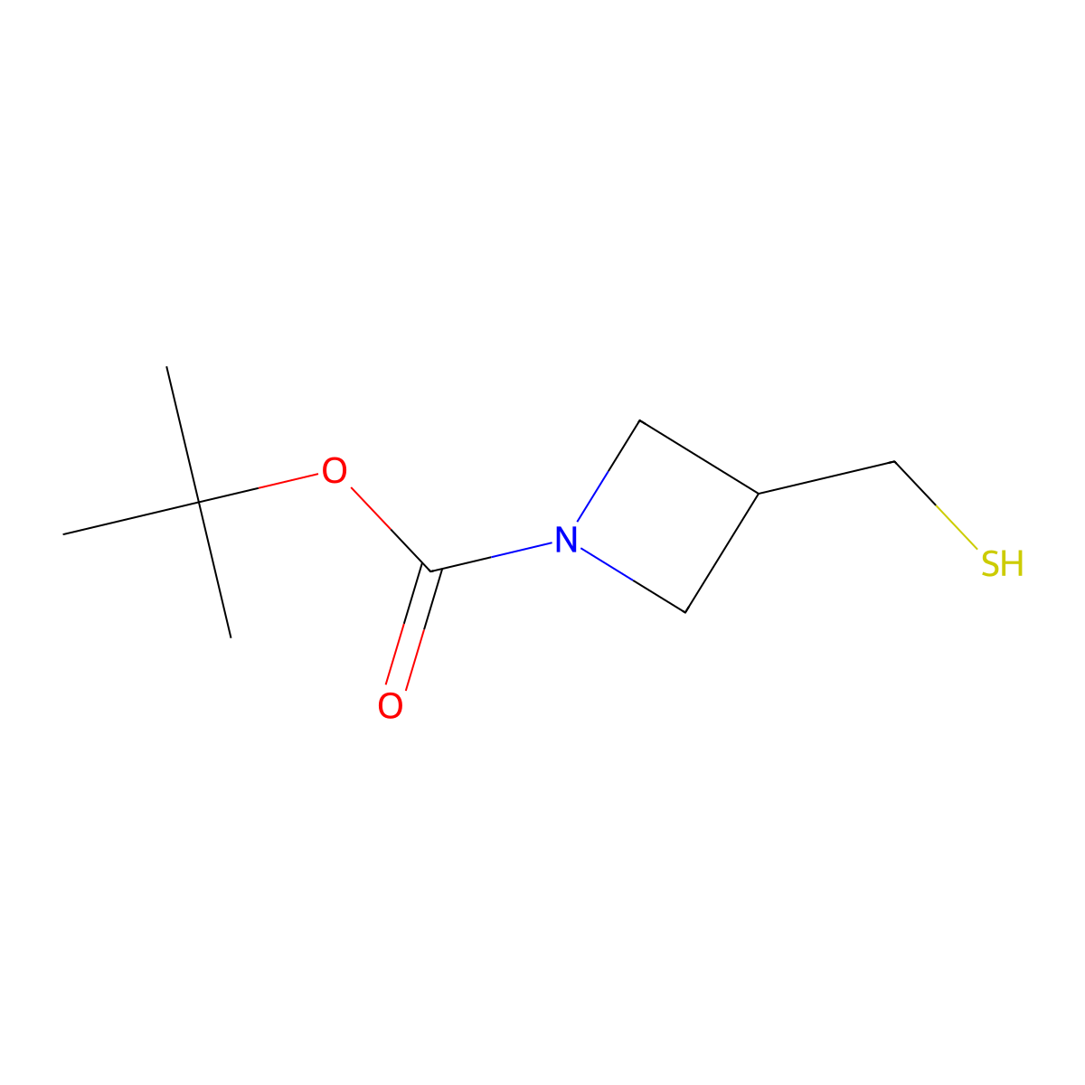 Tert-butyl 3-(mercaptomethyl)azetidine-1-carboxylate molecular structure, CAS 1236007-18-3
