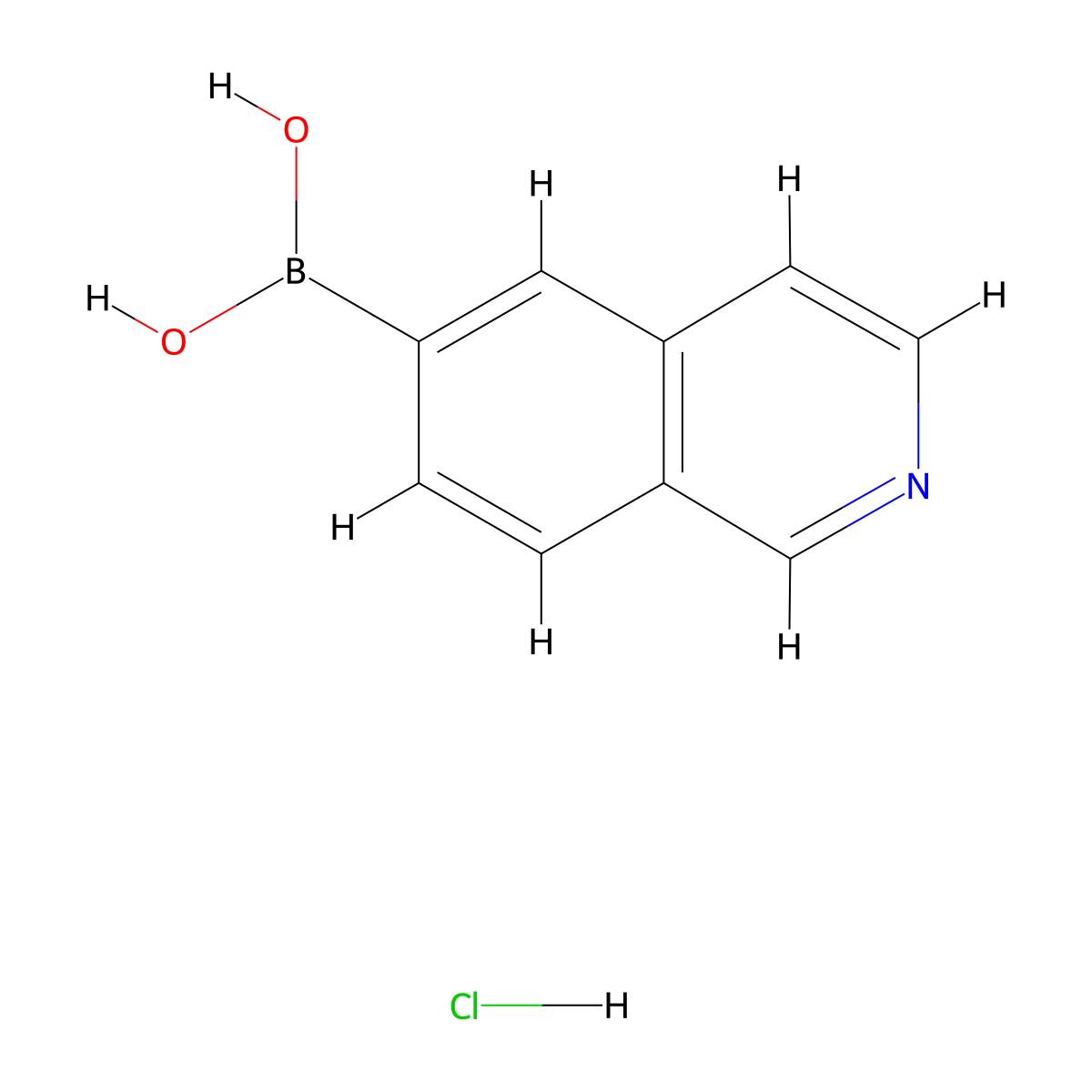 Isoquinolin-6-ylboronic acid hydrochloride molecular structure, CAS 1236031-63-2