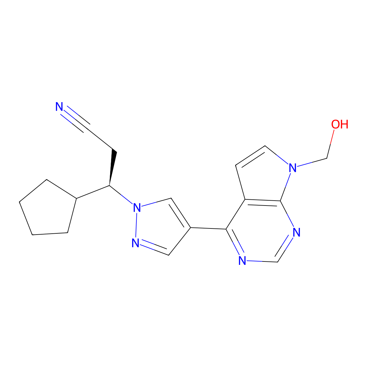 Ruxolitinib N-Methanol molecular structure, CAS 1236033-03-6