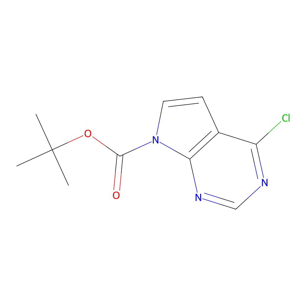 tert-Butyl 4-chloro-7H-pyrrolo[2,3-d]pyrimidine-7-carboxylate molecular structure, CAS 1236033-21-8