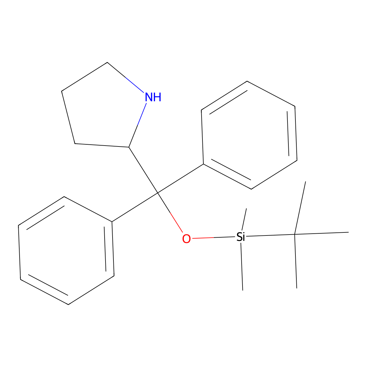 (R)-Diphenylprolinol tert-butyldimethylsilyl ether molecular structure, CAS 1236033-34-3
