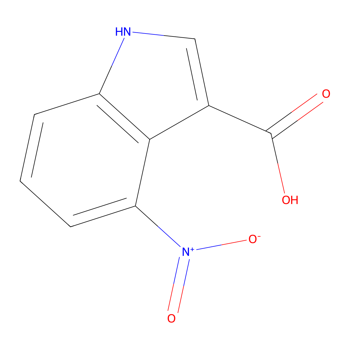 4-nitro-1H-indole-3-carboxylic acid molecular structure, CAS 123604-27-3