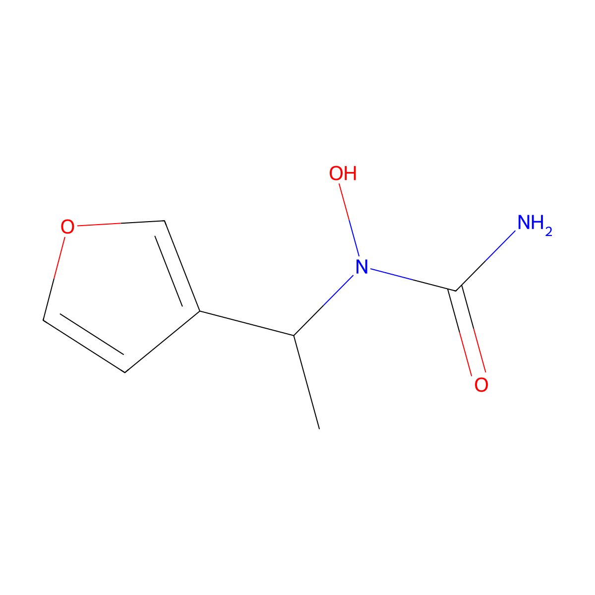 N-1-(Fur-3-ylethyl)-N-hydroxyurea molecular structure, CAS 123606-23-5