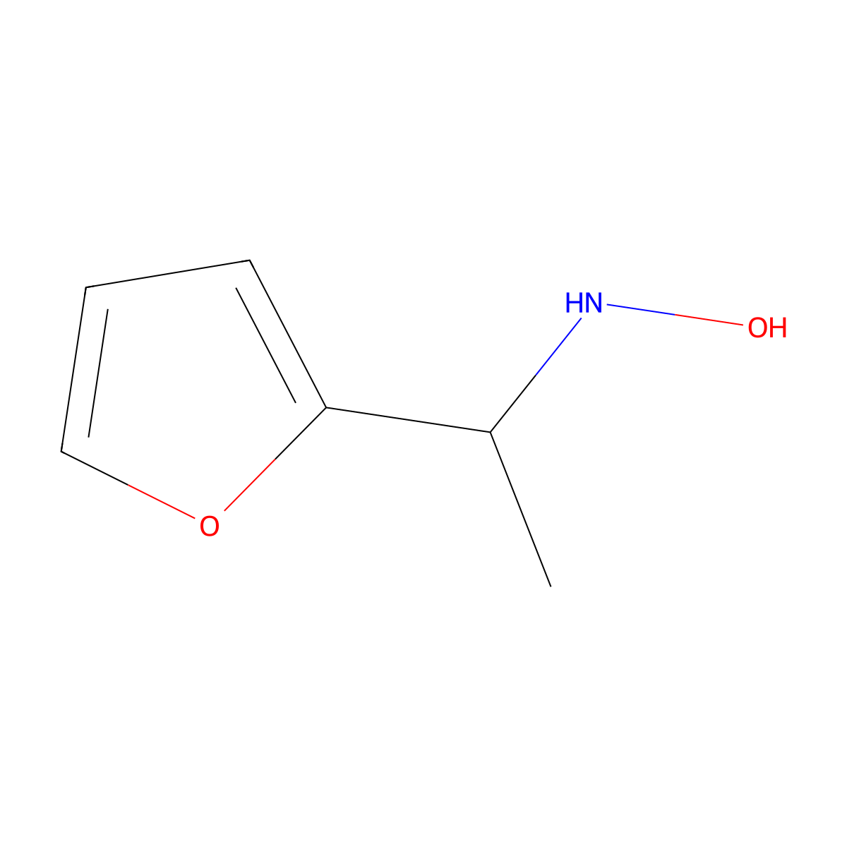 N-[1-(furan-2-yl)ethyl]hydroxylamine molecular structure, CAS 123606-36-0
