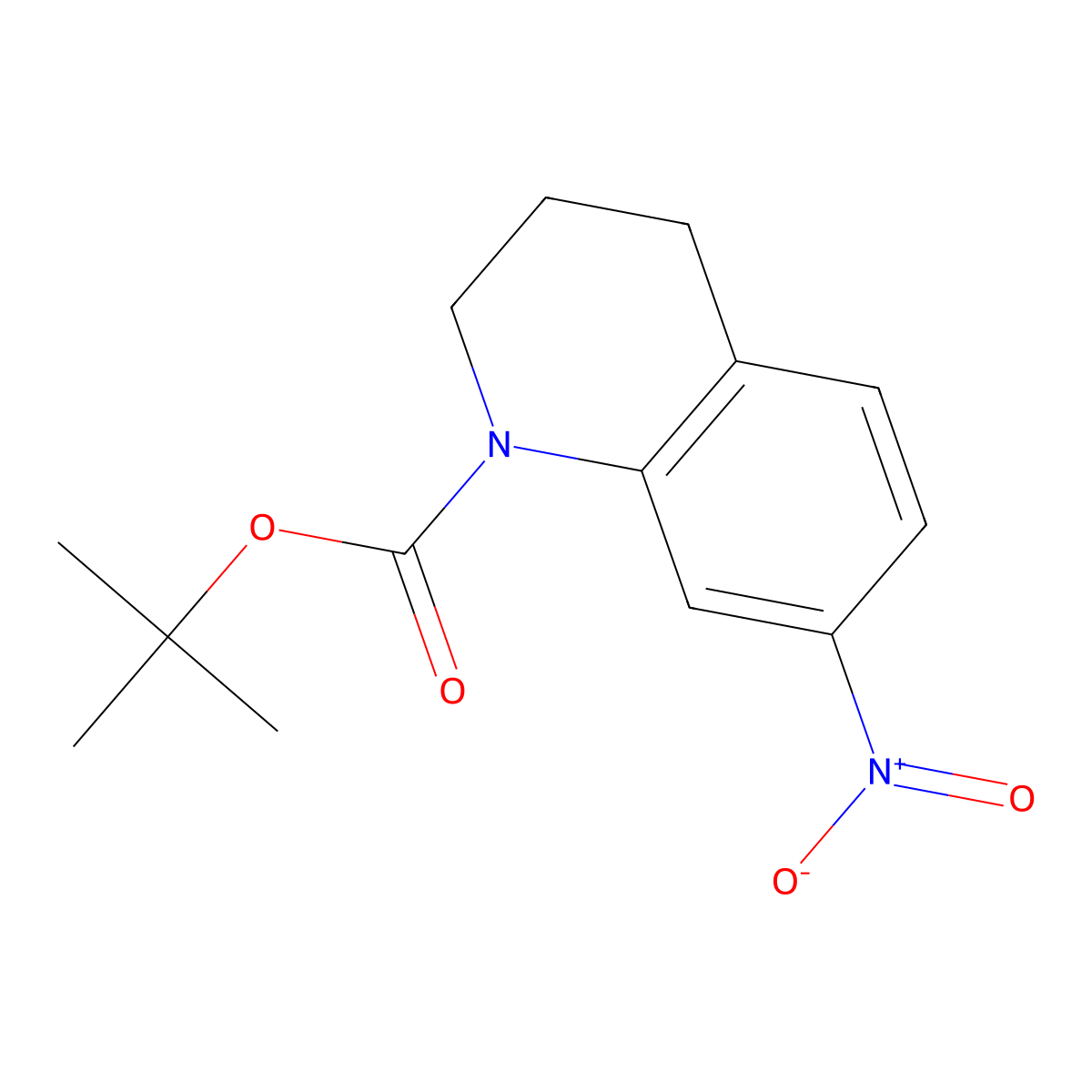 tert-butyl 7-nitro-3,4-dihydroquinoline-1(2H)-carboxylate molecular structure, CAS 1236060-43-7