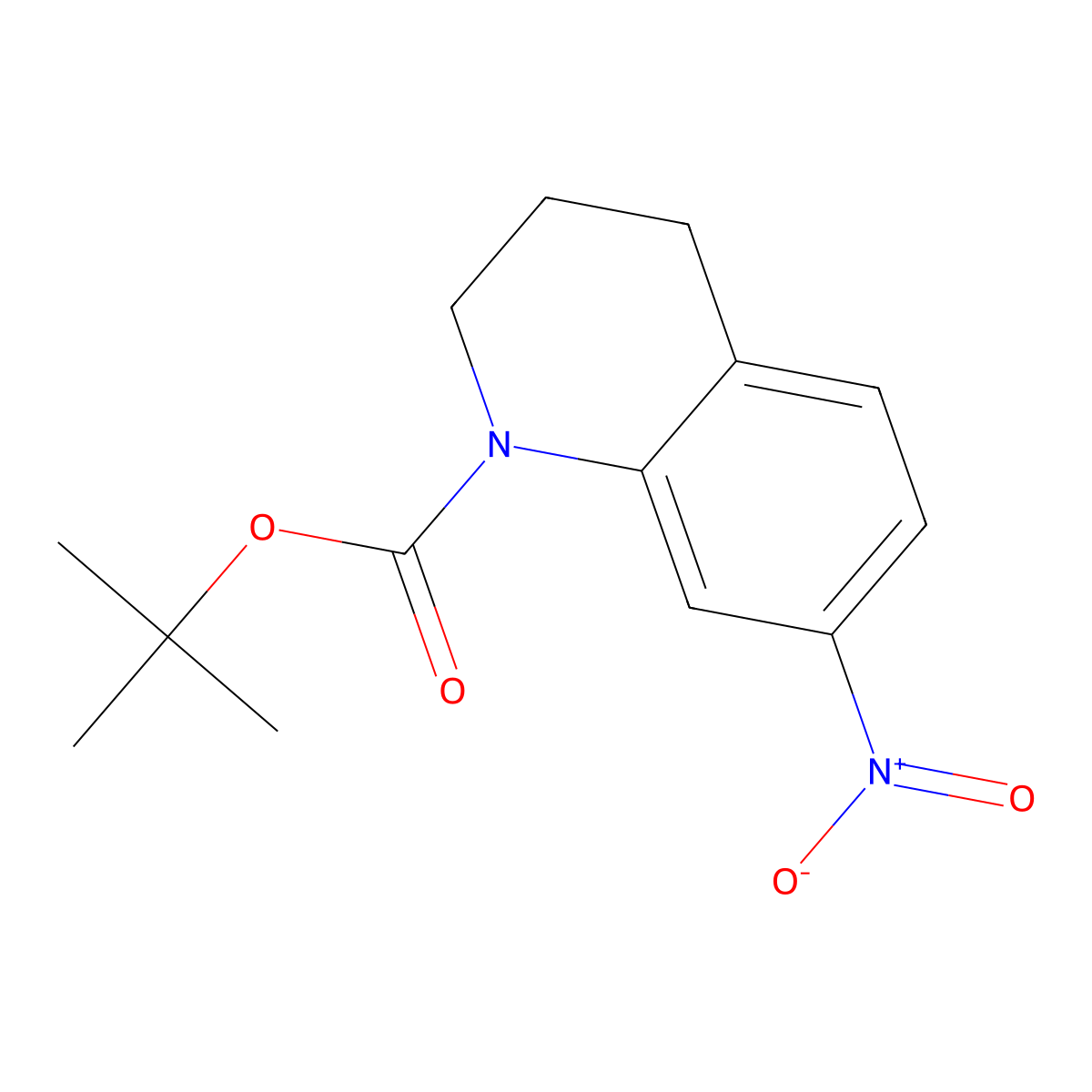 tert-butyl 7-nitro-3,4-dihydroquinoline-1(2H)-carboxylate molecular structure, CAS 1236060-43-7