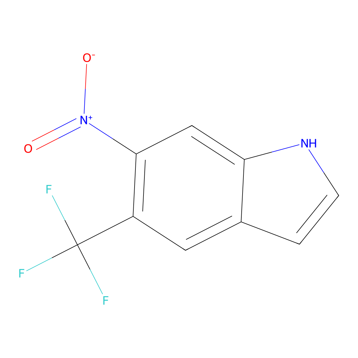 6-Nitro-5-(trifluoromethyl)-1H-indole molecular structure, CAS 1236060-61-9