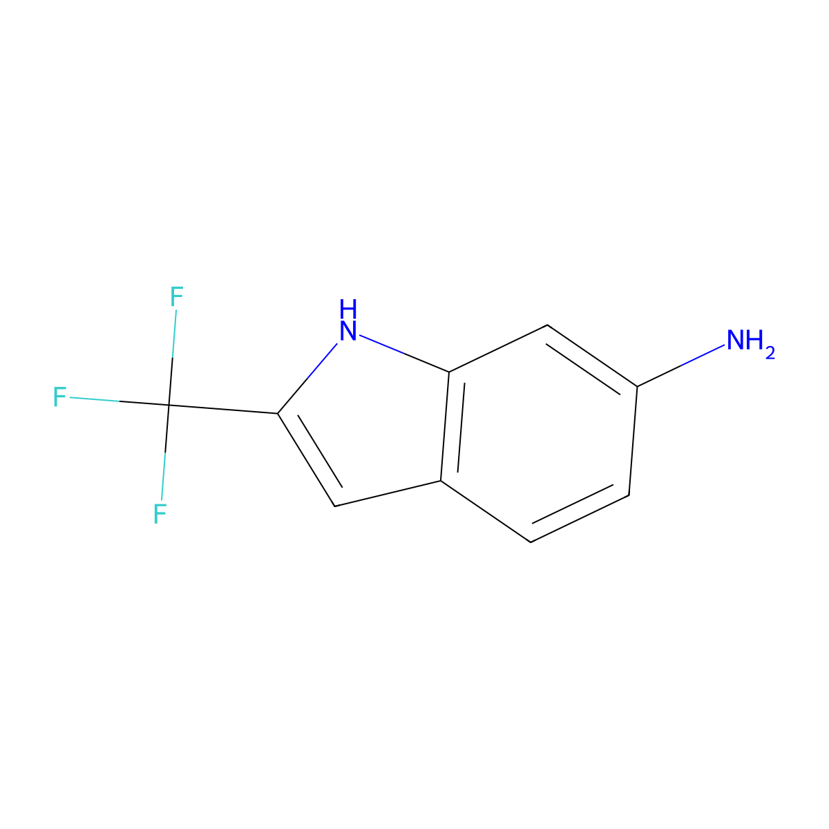 2-(trifluoromethyl)-1H-indol-6-amine molecular structure, CAS 1236061-23-6