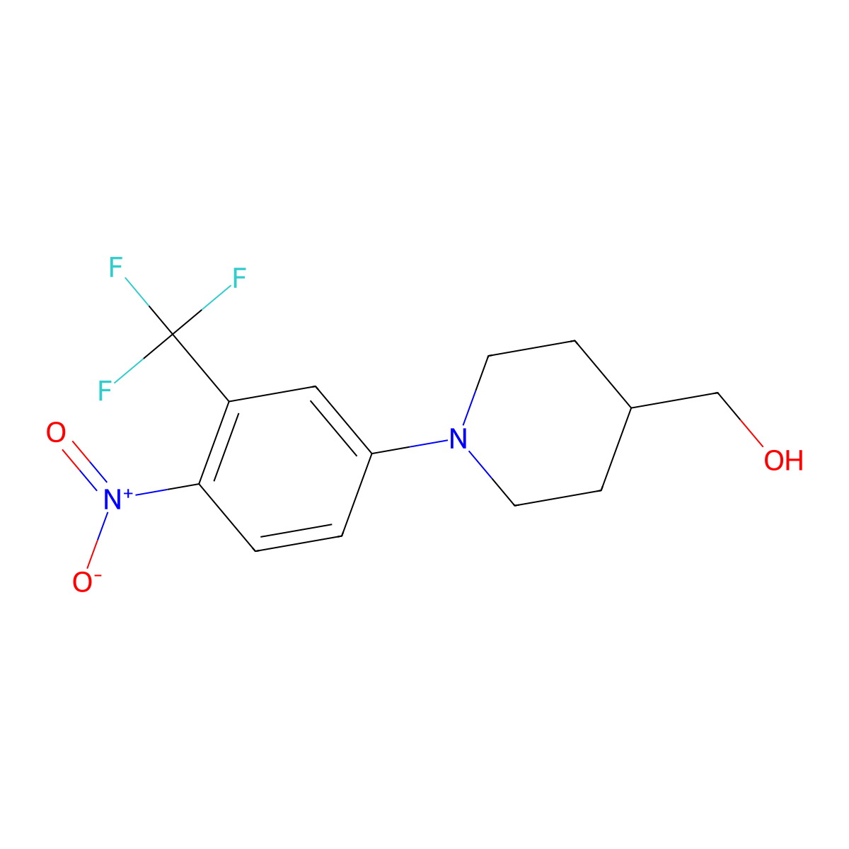 [1-[4-Nitro-3-(trifluoromethyl)phenyl]piperidin-4-yl]methanol molecular structure, CAS 1236061-83-8