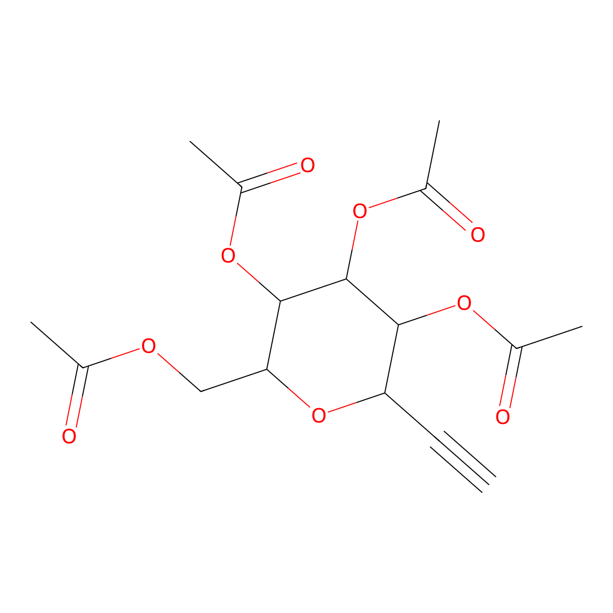 2,3,4,6-Tetra-o-acetyl-1-deoxy-1-ethynyl-a-d-glucopyranose molecular structure, CAS 1236069-71-8