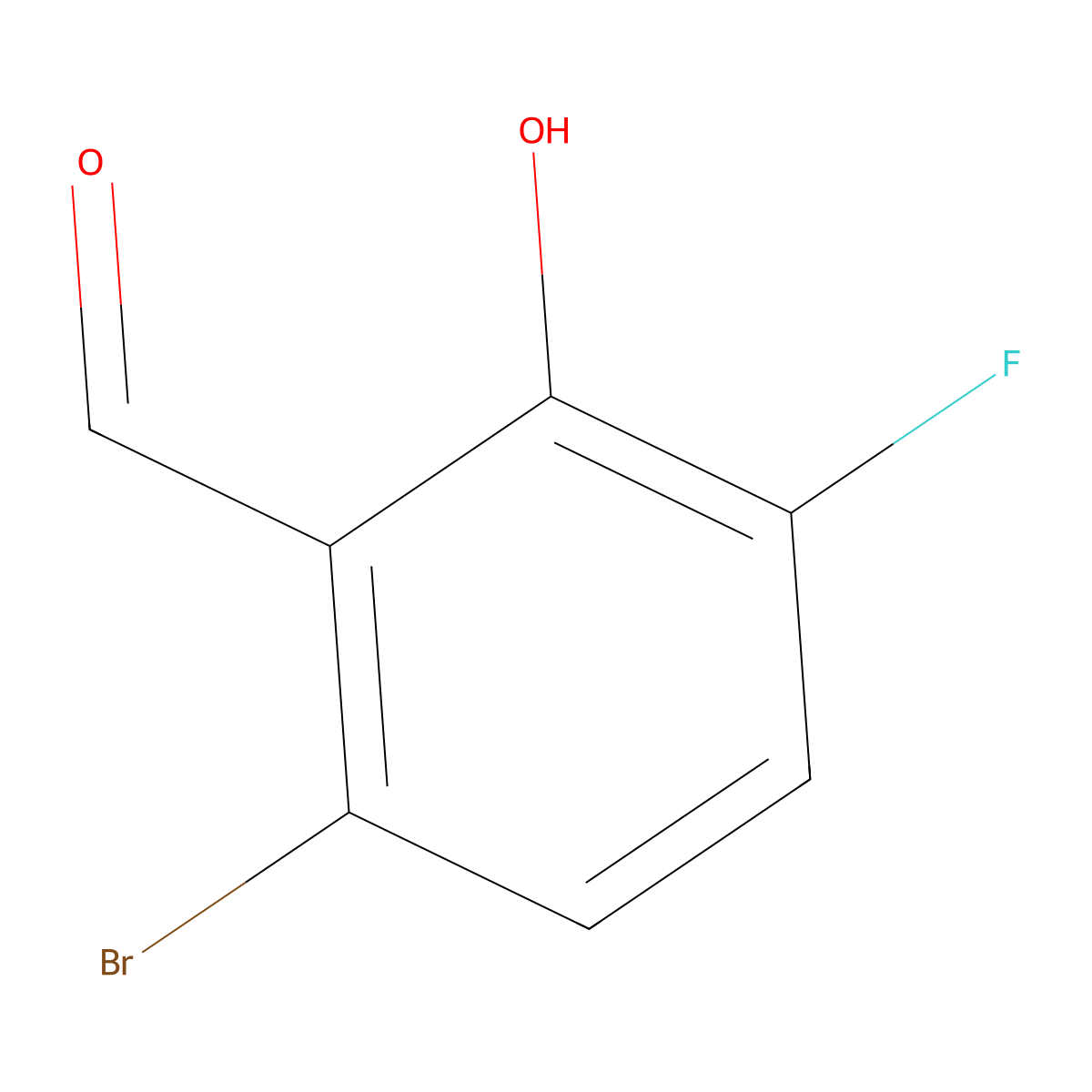 6-Bromo-3-fluoro-2-hydroxybenzaldehyde molecular structure, CAS 1236079-57-4