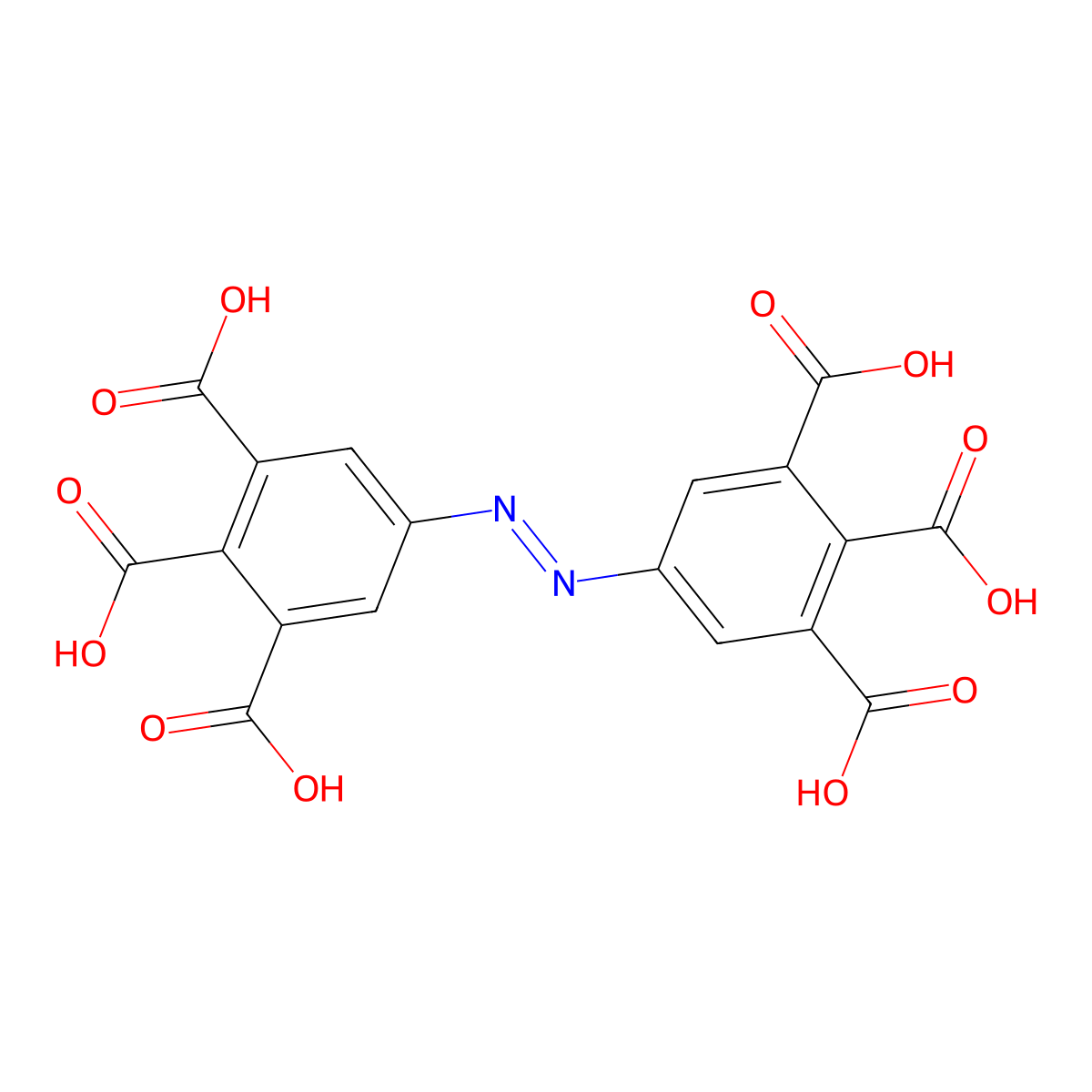 5,5'-(Diazene-1,2-diyl)bis(benzene-1,2,3-tricarboxylic acid) molecular structure, CAS 1236108-27-2