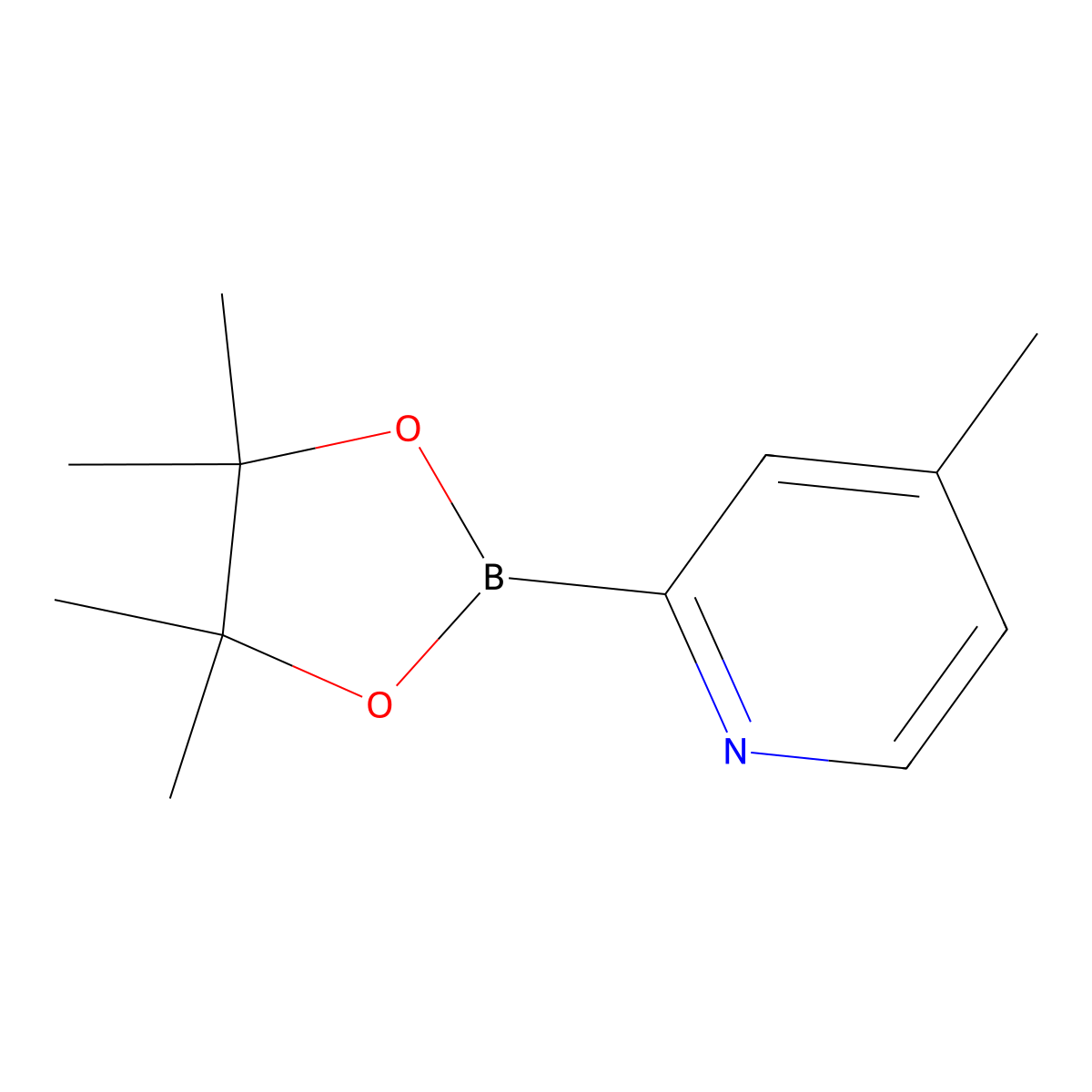 4-Methyl-2-(4,4,5,5-tetramethyl-1,3,2-dioxaborolan-2-yl)pyridine molecular structure, CAS 1236119-88-2