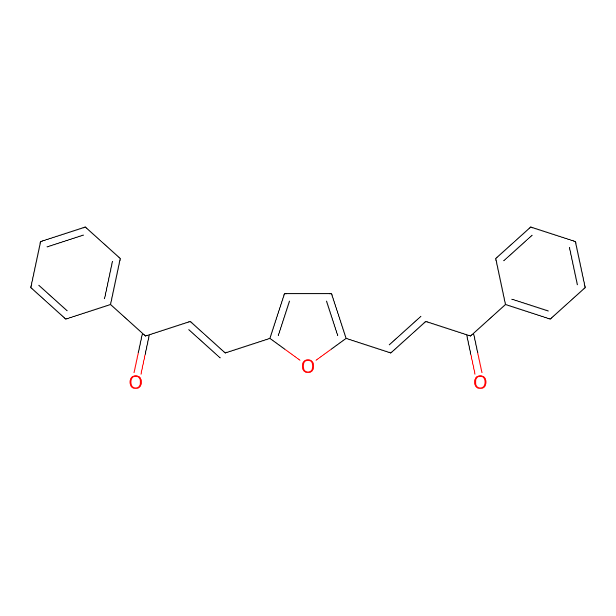 (E)-3-[5-[(E)-3-oxo-3-phenylprop-1-enyl]furan-2-yl]-1-phenylprop-2-en-1-one molecular structure, CAS 123612-96-4