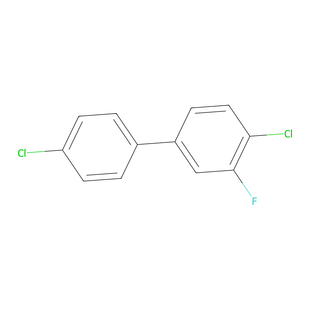 3-Fluoro-4,4'-dichlorobiphenyl molecular structure, CAS 1236120-19-6