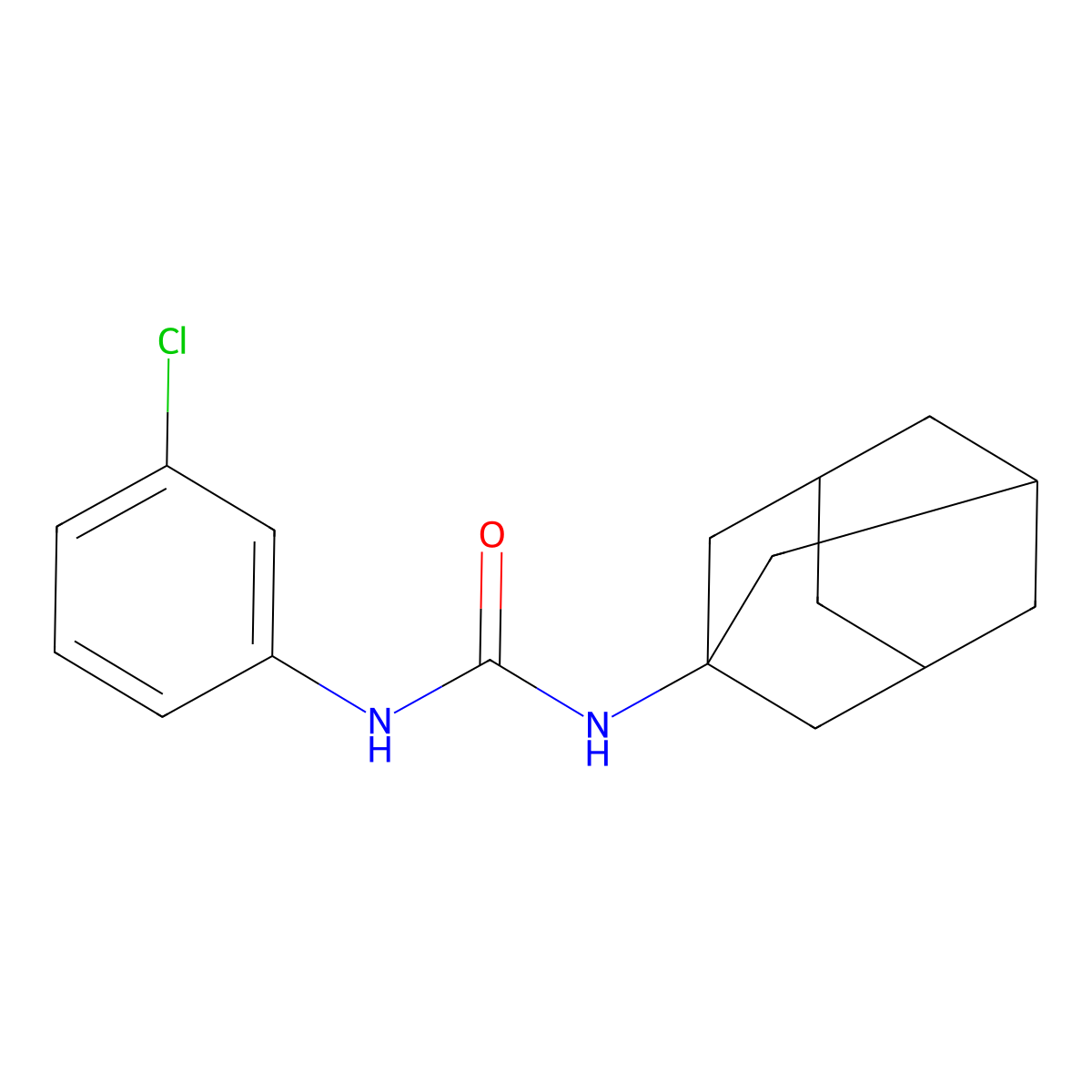 N-adamantanyl[(3-chlorophenyl)amino]carboxamide molecular structure, CAS 123614-27-7