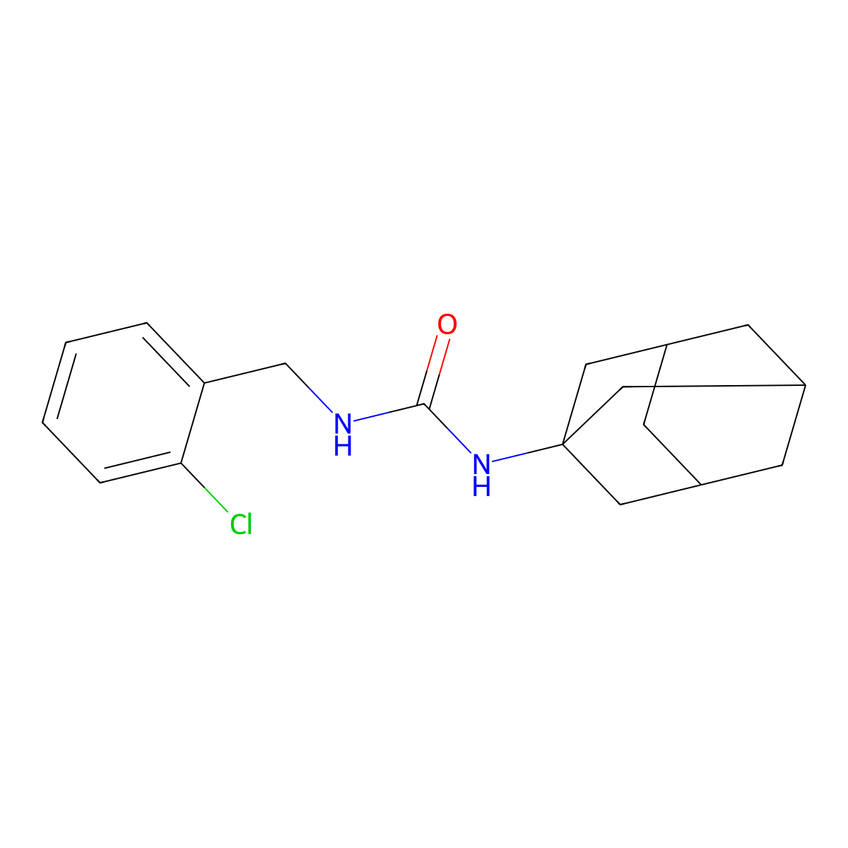 N-1-adamantyl-N'-(2-chlorobenzyl)urea molecular structure, CAS 123614-29-9