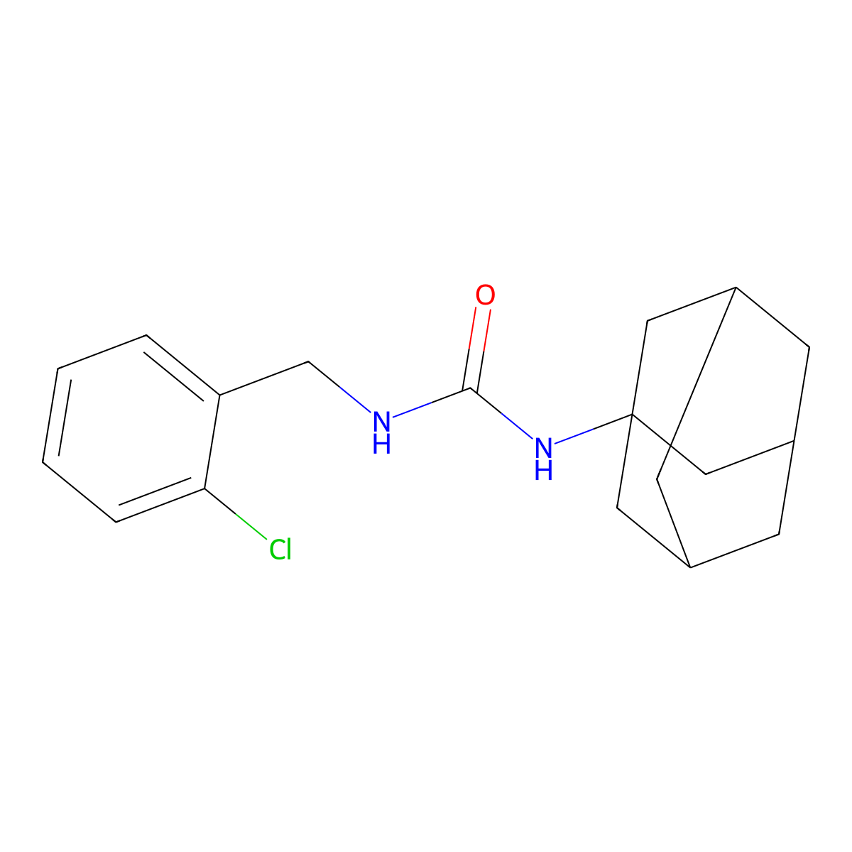 N-1-adamantyl-N'-(2-chlorobenzyl)urea molecular structure, CAS 123614-29-9