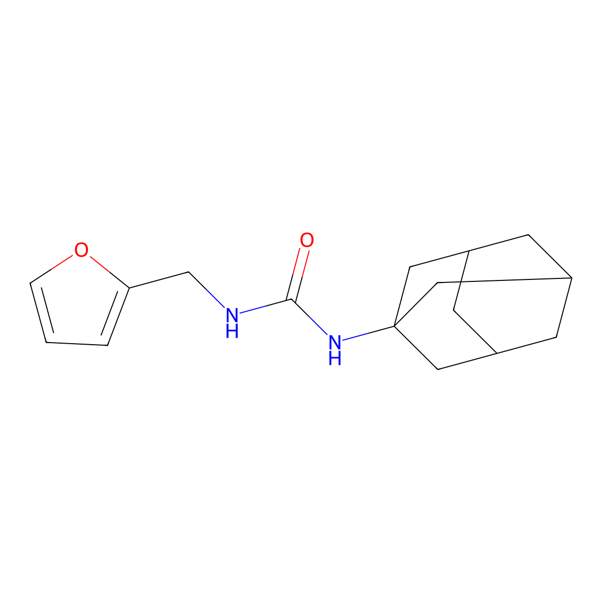 N-1-adamantyl-N'-(2-furylmethyl)urea molecular structure, CAS 123614-33-5