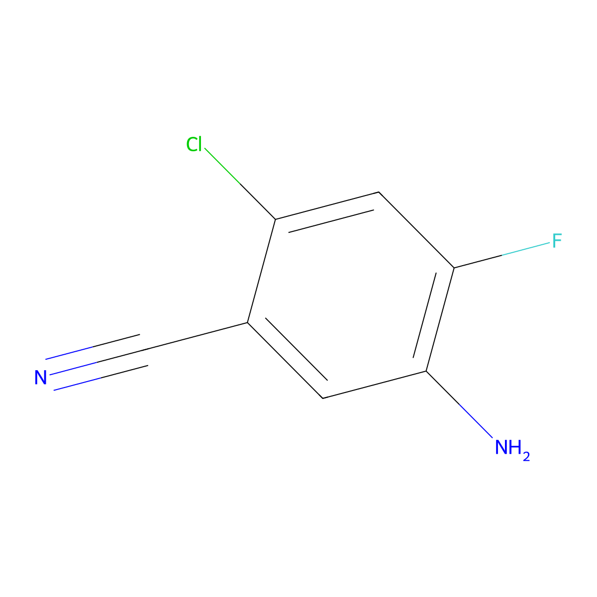 5-Amino-2-chloro-4-fluorobenzonitrile molecular structure, CAS 123614-87-9