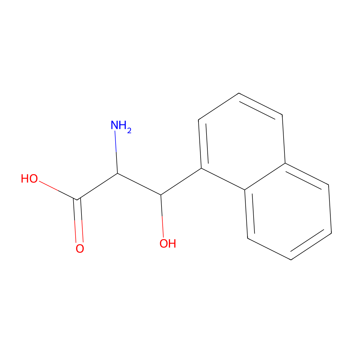 2-Amino-3-hydroxy-3-(naphthalen-1-yl)propanoic acid molecular structure, CAS 1236140-17-2