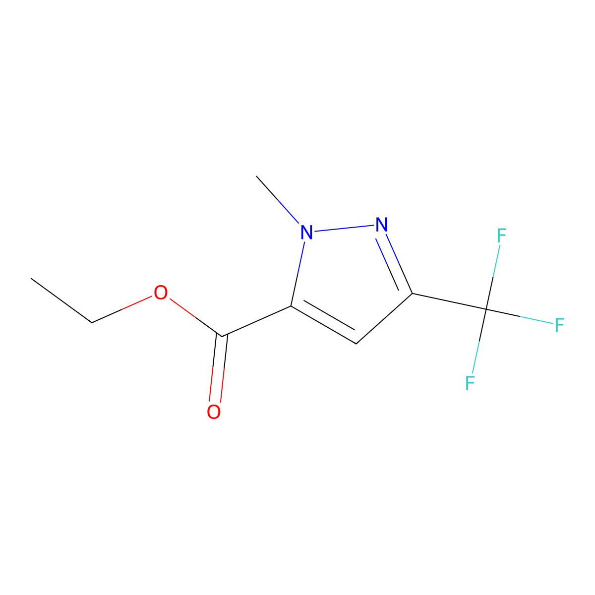 Ethyl 1-methyl-3-(trifluoromethyl)-1h-pyrazole-5-carboxylate molecular structure, CAS 1236144-18-5