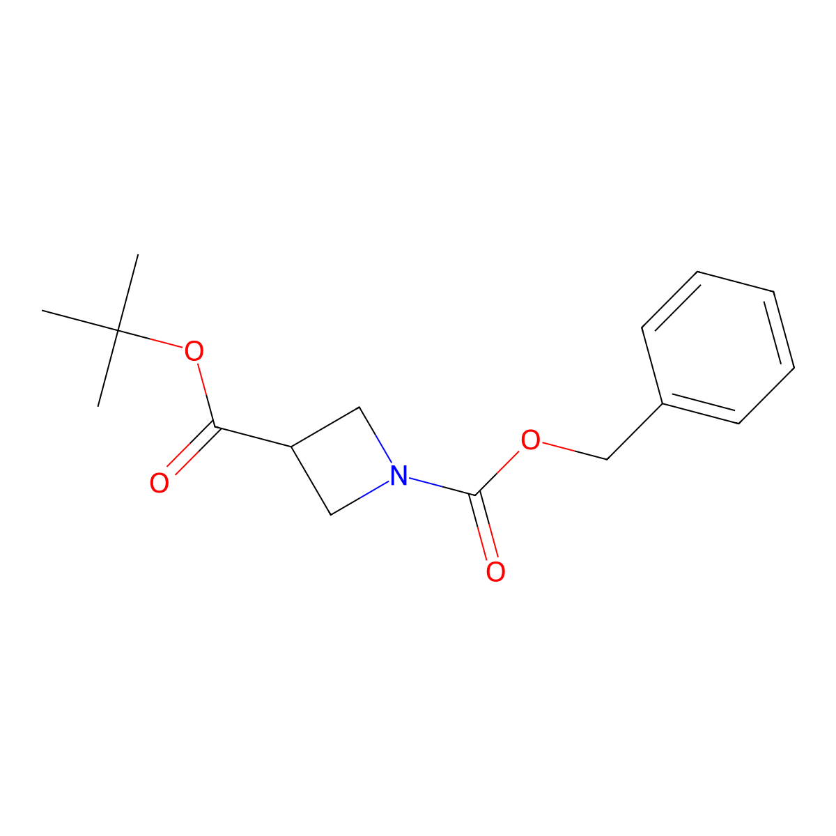 1-Benzyl 3-tert-butyl azetidine-1,3-dicarboxylate molecular structure, CAS 1236144-51-6