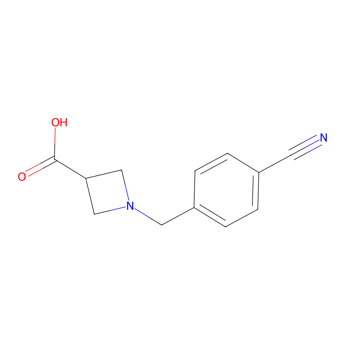 1-(4-Cyanobenzyl)azetidine-3-carboxylic acid molecular structure, CAS 1236144-55-0