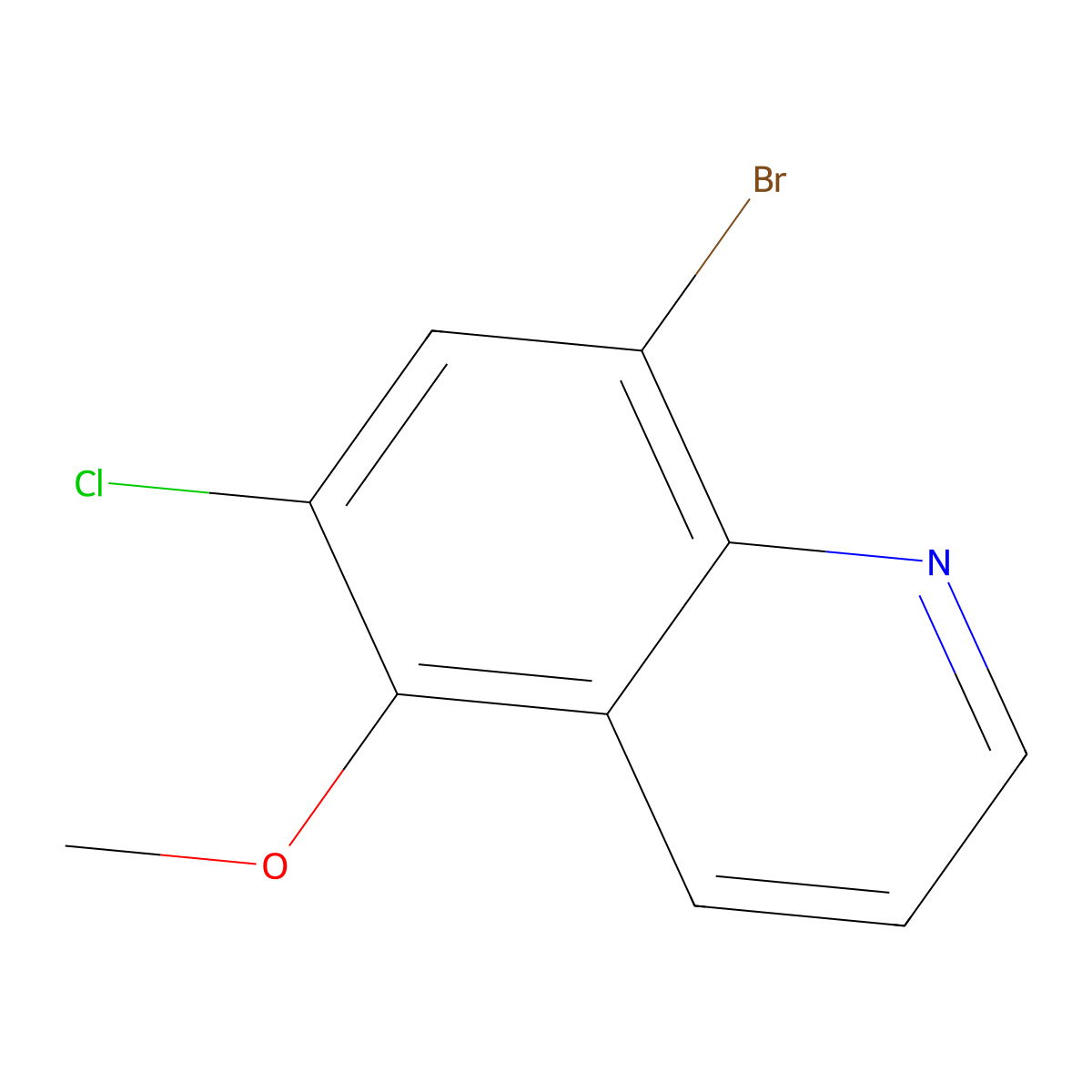 8-Bromo-6-chloro-5-methoxyquinoline molecular structure, CAS 1236162-20-1