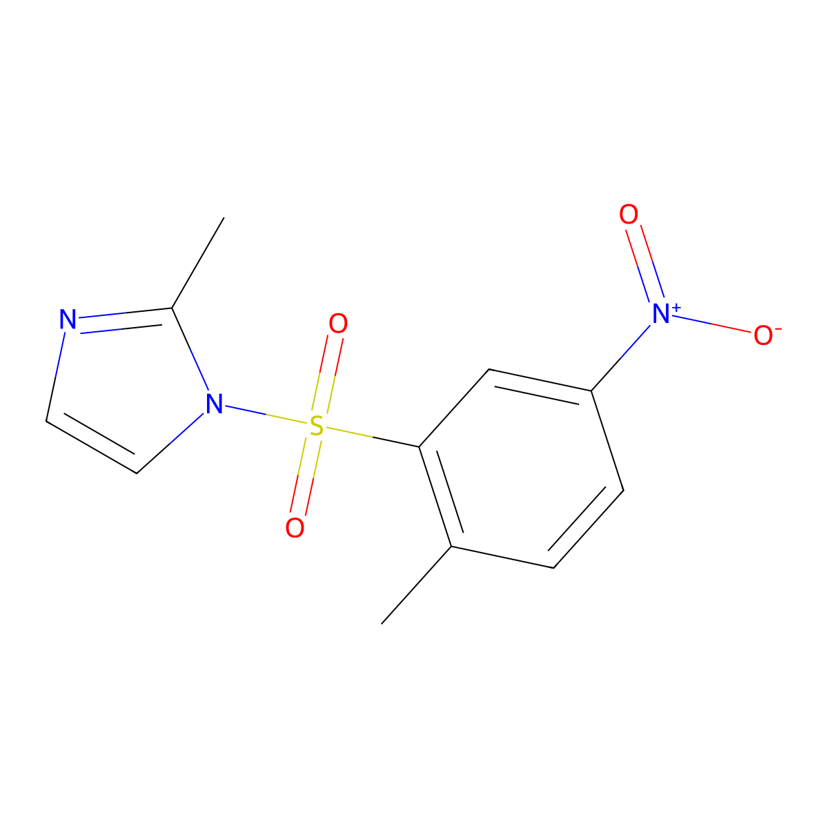 2-Methyl-1-(2-methyl-5-nitrophenyl)sulfonylimidazole molecular structure, CAS 123617-72-1