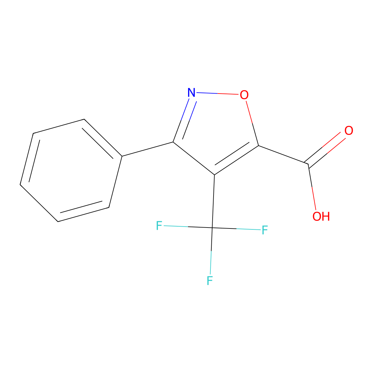 3-Phenyl-4-(trifluoromethyl)-1,2-oxazole-5-carboxylic acid molecular structure, CAS 1236188-80-9